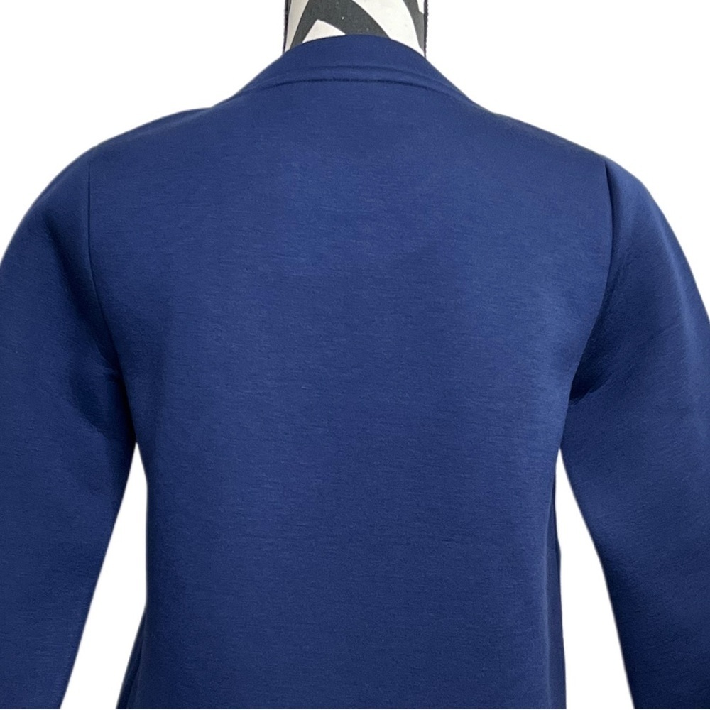Kate Spade Saturday Neoprene Scuba Navy Blue Sz XS Double Zip Crewneck Sweater - Picture 5 of 10